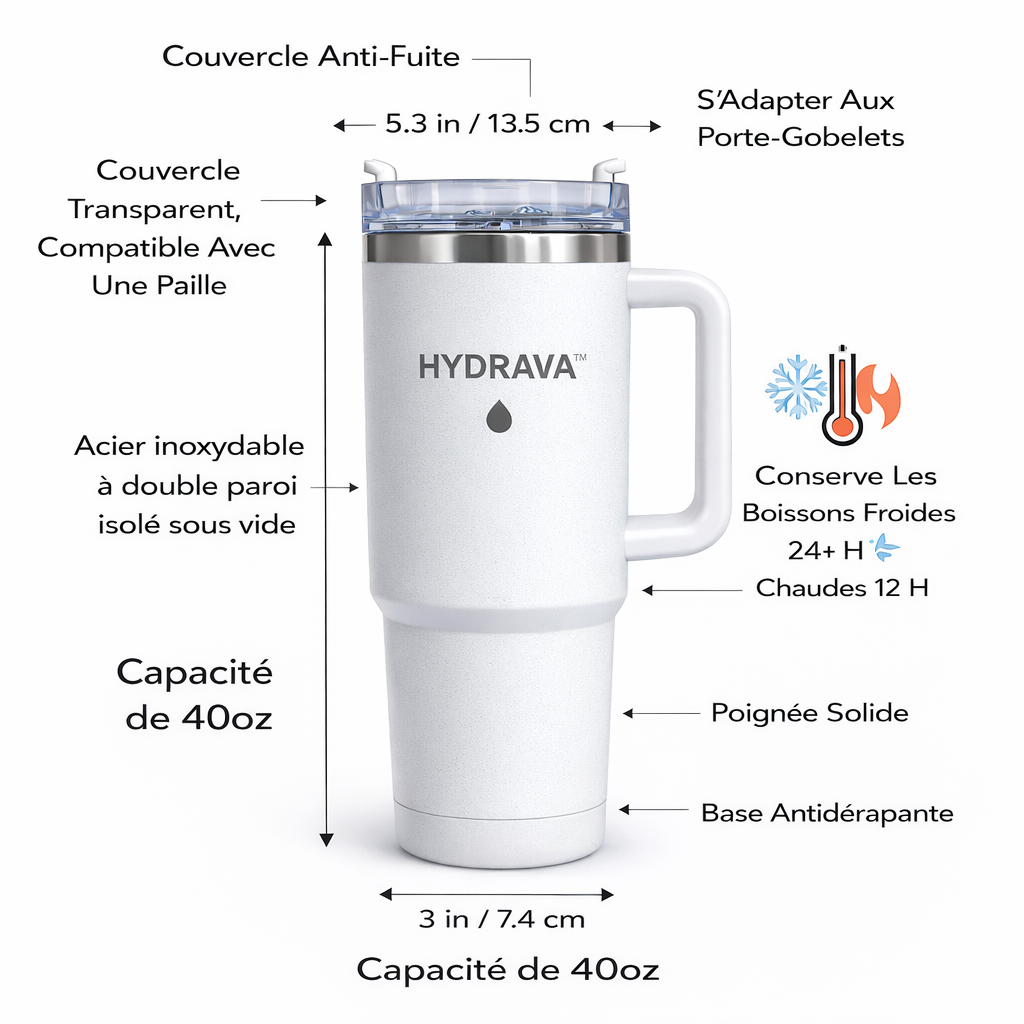Pack Duo Hydrava™ –  2 Gourde Isotherme Premium avec Paille Intégrée (-15%)