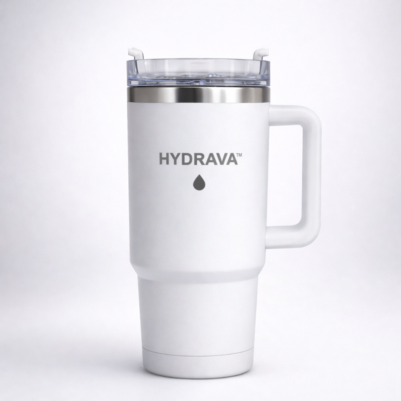 Hydrava™ – Gourde Isotherme Premium avec Paille Intégrée (40oz / 1,18L)