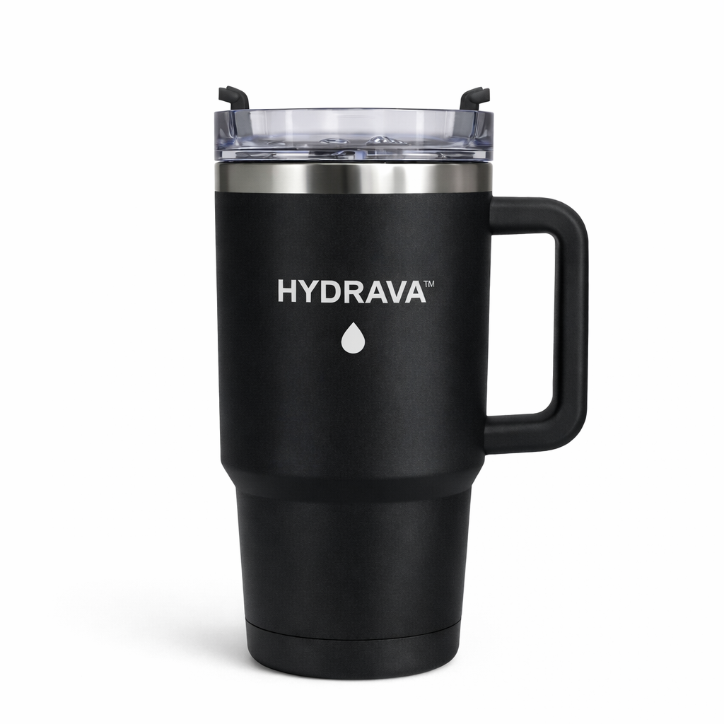 Hydrava™ – Gourde Isotherme Premium avec Paille Intégrée (40oz / 1,18L)