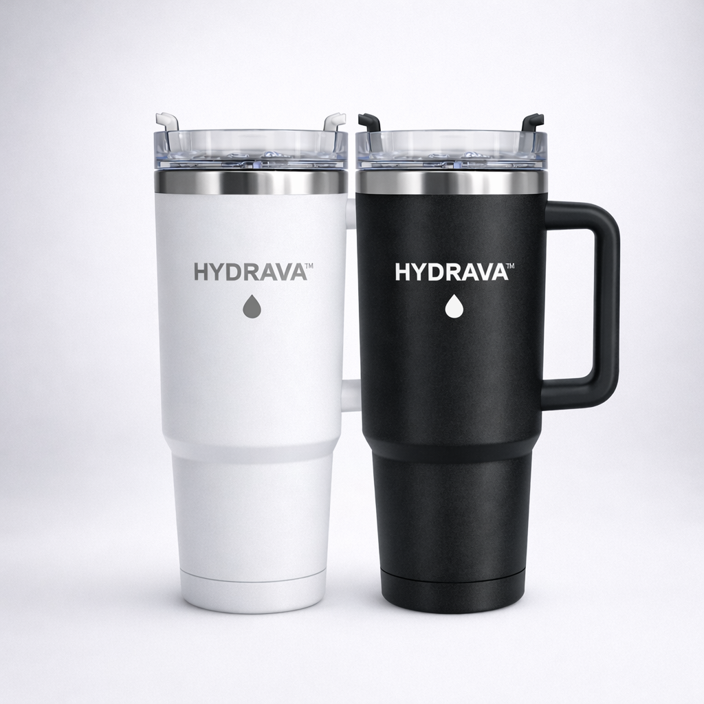 Pack Duo Hydrava™ –  2 Gourde Isotherme Premium avec Paille Intégrée (-15%)